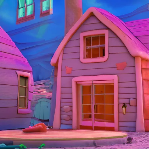 Prompt: the inside of Patrick Star’s house from the SpongeBob cartoon, photorealistic, 4k