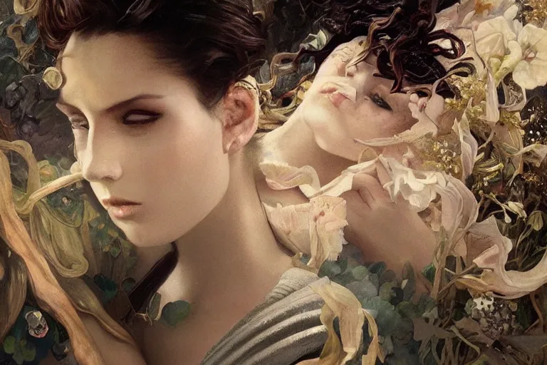 Image similar to Music video screenshot of The Weeknd song Save your tears, unreal, fantasy, intricate, elegant, dramatic, highly detailed, photorealistic, digital painting, painterly, artstation, concept art, smooth, sharp focus, art by John Collier and Krenz Cushart and Artem Demura and Alphonse Mucha and Albert Aublet