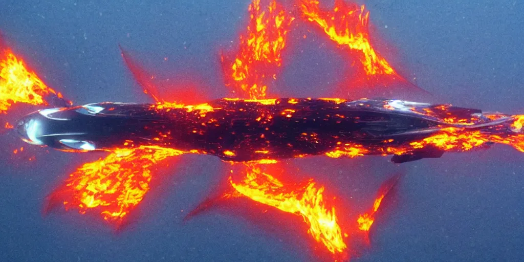 Image similar to underwater spaceship on fire