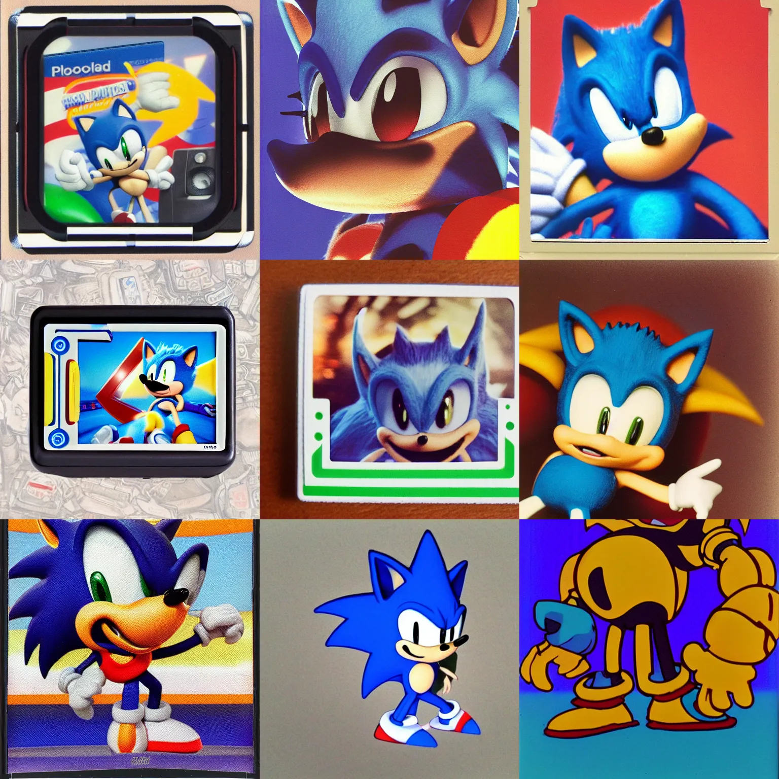 Prompt: polaroid closeup sonic the hedgehog dreaming of puffy portrait colossal claymation scifi matte painting landscape of a surreal acid, sonic the hedgehog retro moulded domineering craven chubby soggy roomy noxious fluttering checkerboard background 1 9 8 0 s 1 9 8 2 sega genesis video game album cover