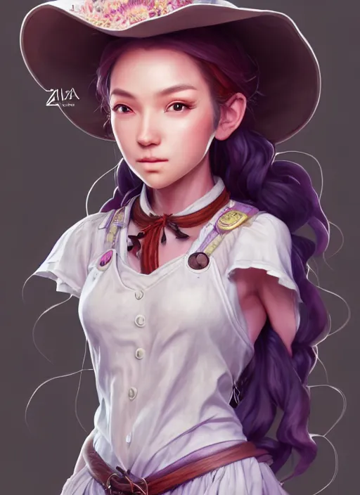 Prompt: full body portrait of a magical farmer girl. detailed face, concept art, intricate, highly detailed 8 k, smooth, sharp focus, beautiful and aesthetic shape of face and body, artgerm, artstation, art by zexi guo and nira and junpei suzuki and gharliera and rinotuna