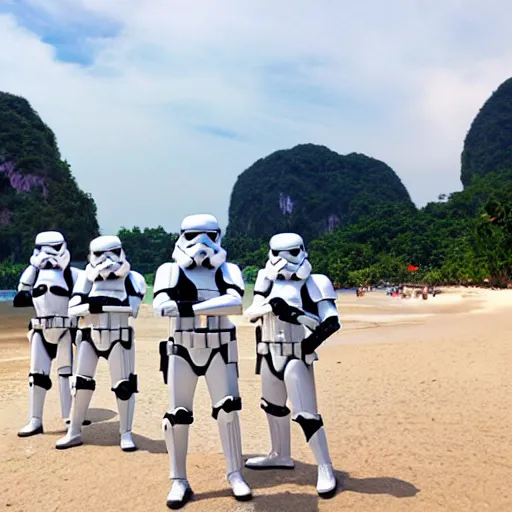 Image similar to stormtroopers on holiday in thailand