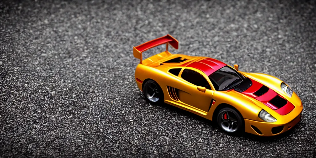 Image similar to photograph. Hot Wheels, SALEEN S7, cinematic, 8k, depth of field, bokeh