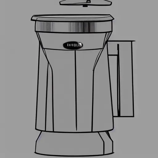 Prompt: coffee maker, industrial design sketch, trending on behance, hofhly detailed, sharp, 4k