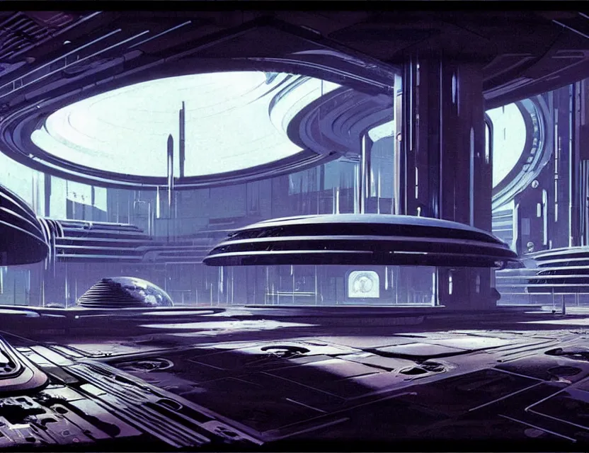 Image similar to concept art of an abandoned base on europa, by syd mead, cyberpunk, ancient, intricate details, cinematic, epic