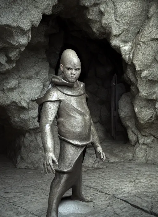 Prompt: futuristic monk, wide profile shot, ancient cave, magic door to another realm, cinematic, vray, volumetric lighting, contrast, ambient occlusion, tessellation, particle physics, detailed textures, micro details, post processing, photo realism, octane render, hyperrealistic , Octane render, uplight, unreal engine, Megapixel, Cinematic Lighting, Ray Tracing, vivid colors, contrast, sharp focus, 8k