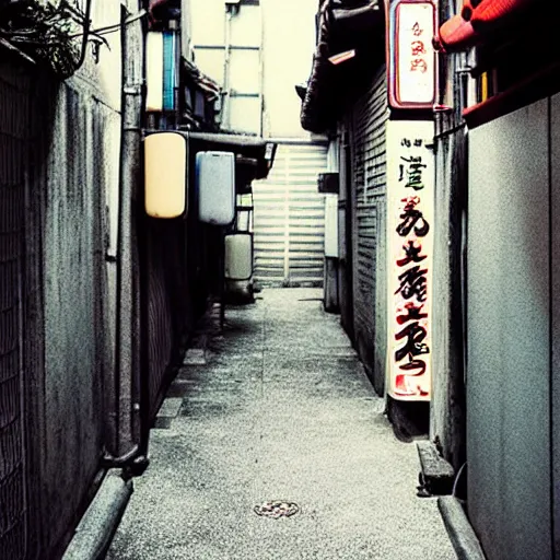 Image similar to retro image of japanese alleyway, photography, award winning, trending