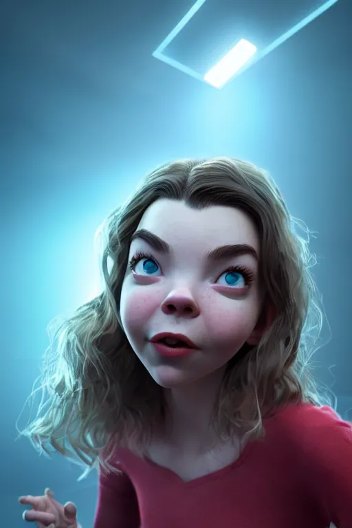 Prompt: anya taylor joy making silly faces selfie, pixar, volumetric lighting, epic composition, hyper detailed, ultra realistic, sharp focus, octane render, volumetric, ray tracing, artstation trending, cgsociety, sense of awe, 4 k