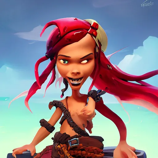 Image similar to jack the pirate mermaid on sea of thieves game avatar hero, behance hd by jesper ejsing, by rhads, makoto shinkai and lois van baarle, ilya kuvshinov, rossdraws global illumination