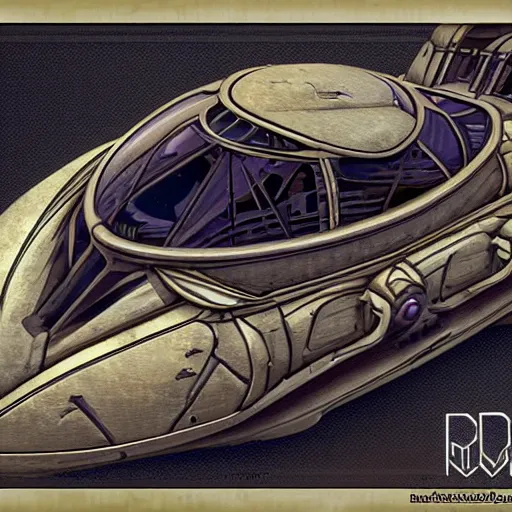 Prompt: planescape art style retrofuturism car concept