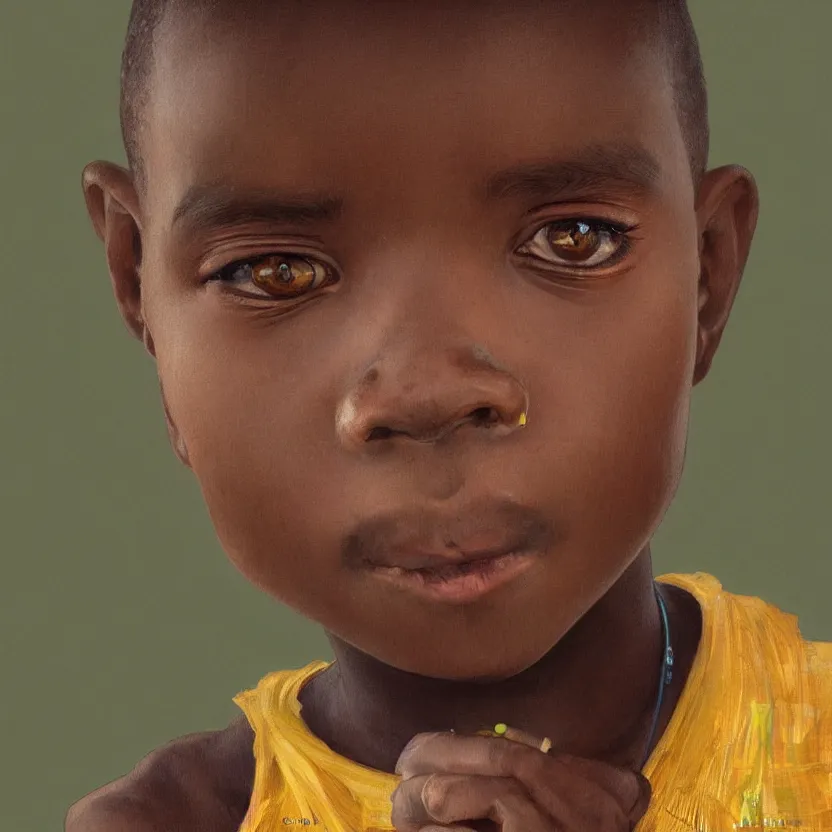 Image similar to colourful upper half portrait of an african boy with sliver teeth grillz, art by hsiao - ron cheng & alphonse mucha, highly detailed, digital painting, ray tracing, concept art, illustration, smooth sharp focus, intricate, symmetry, artstation,