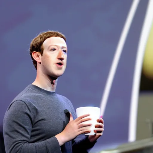 Image similar to mark zuckerberg offering you a coaster cup coaster