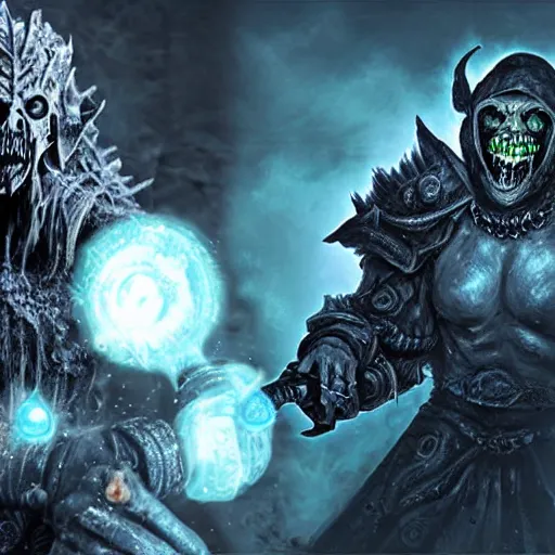 Prompt: Lich King with face of gollum