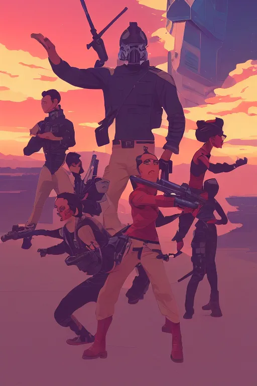 Image similar to rebels in the future resisting the government, centered, solid bacgkround, median photoshop filter cutout vector behance, hd by artgerm, jesper ejsing, by rhads, makoto shinkai and lois van baarle, ilya kuvshinov, rossdraws, illustration, art by ilya kuvshinov and gustav klimt