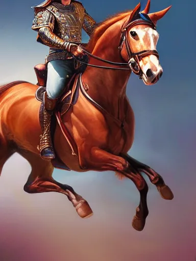 Prompt: an ancient handsome hero, laurels of glory, returns triunphantly mounted in a horse. full of pride. victorirous. prideful.. intricate, elegant, highly detailed, digital painting, artstation, concept art, sharp focus, illustration, by justin gerard and artgerm, 8 k