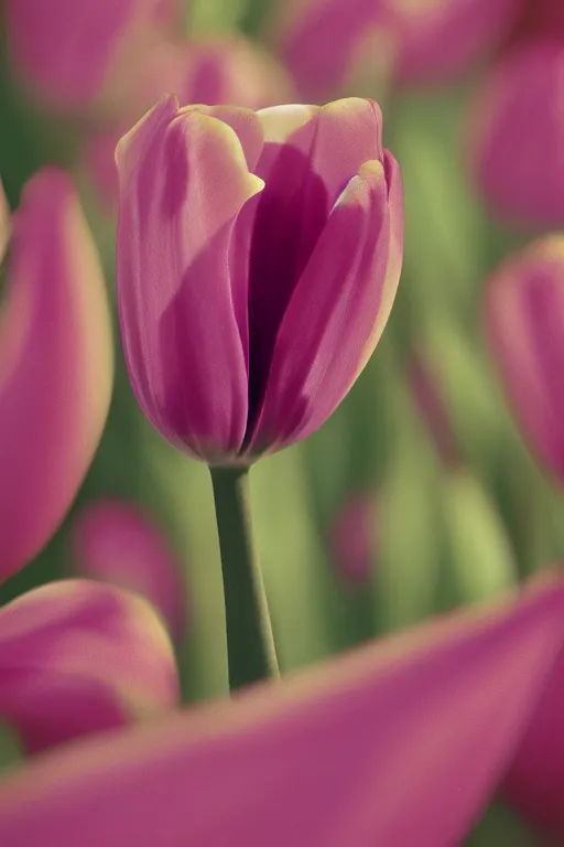 Prompt: tulip botanical, shot with hasselblad, photography, photorealism, ultrasharp details, ultradetailed, intricate, soft diffuse lights, by dorothea lange and horst p horst, aesthetic film grain, pastels colours