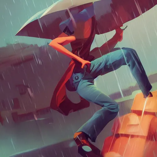 Image similar to hero world singing in the rain, behance hd by jesper ejsing, by rhads, makoto shinkai and lois van baarle, ilya kuvshinov, rossdraws global illumination