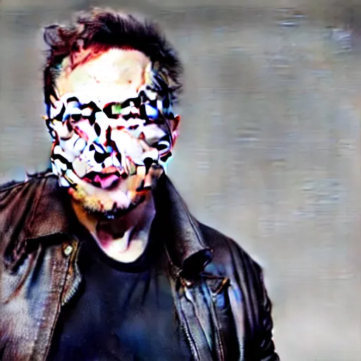 Image similar to portrait image of elon musk with tusks 8 k