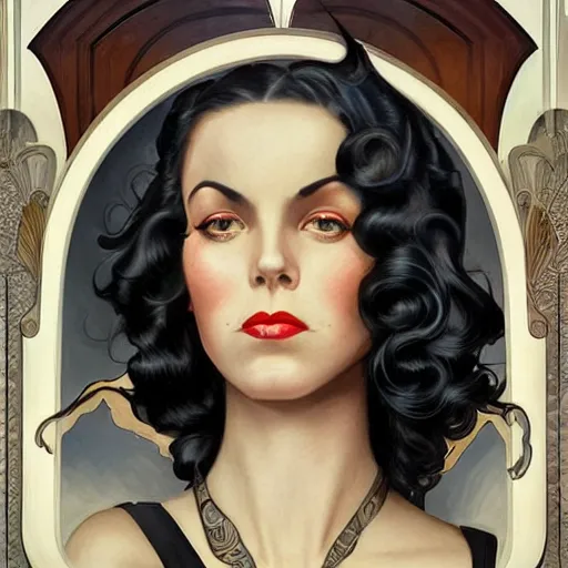 Image similar to a streamline moderne, art nouveau, multi - racial portrait in the style of charlie bowater, and in the style of donato giancola, and in the style of charles dulac. intelligent, expressive eyes. symmetry, ultrasharp focus, dramatic lighting, semirealism, intricate symmetrical ultrafine streamline moderne background detail.