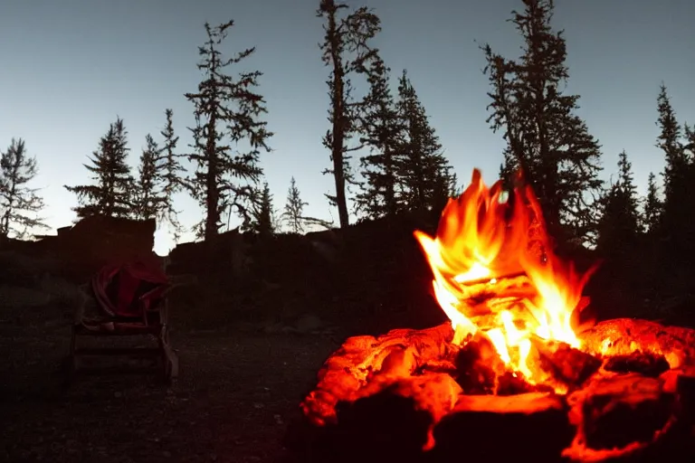 Image similar to king crab in his castle, in 2 0 1 2, bathed in the the glow of a campfire, royalcore, low - light photograph, photography by tyler mitchell