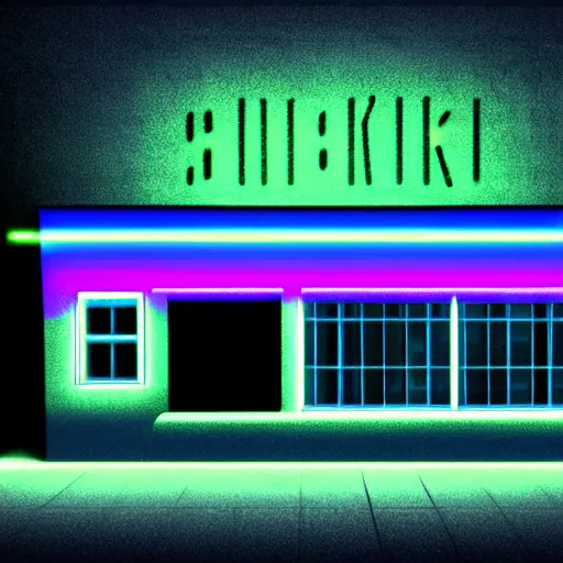 Image similar to cyberpunk funeral house, 4k, sad, neon lighting, night