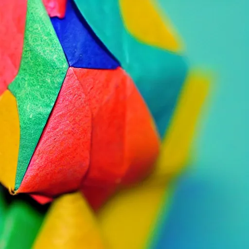 Image similar to human face in origami!!, ( colorful ) macro photo 5 dmk 2, bokeh