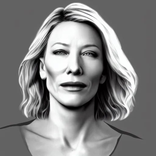 Prompt: xray of cate blanchett, clear shapes, 8k, realistic shading