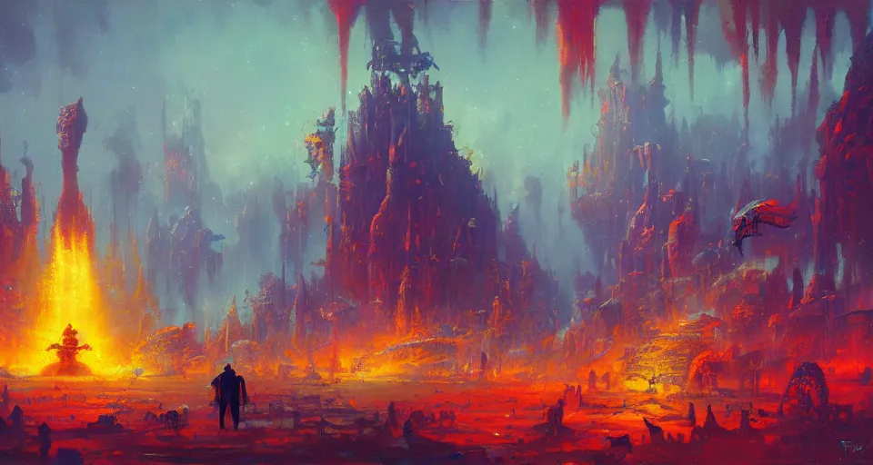 Prompt: an amazing piece of art by Paul Lehr, ⛩️ 👿