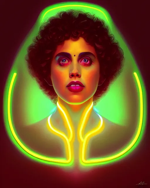 Image similar to symmetry portrait of poly styrene, neon plastic, glowing lights intricate, elegant, highly detailed, digital painting, artstation, concept art, smooth, sharp focus, illustration, art by artgerm and greg rutkowski and fra angelico and alphonse mucha