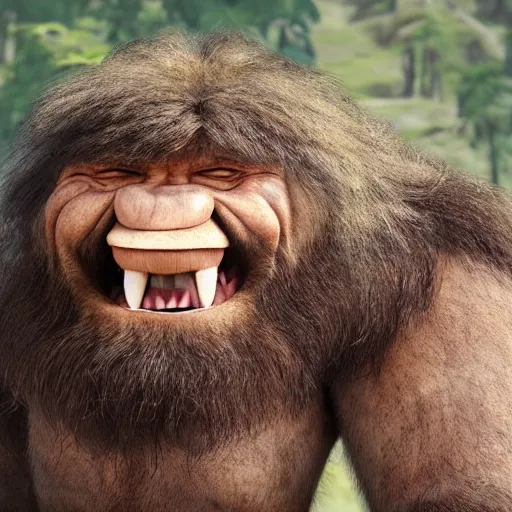 Image similar to Caveman laughing while reading memes about mammoths