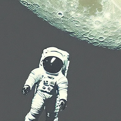 Prompt: an astronaut sitting on the moon - n 9