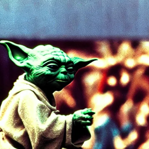 Image similar to yoda performing at woodstock