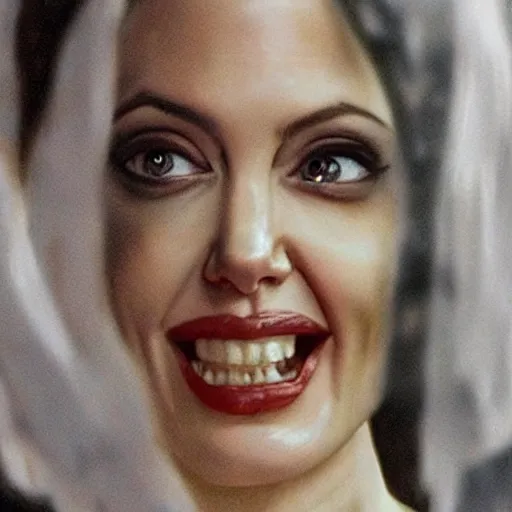 Prompt: angelina jolie as a ghostbuster highly detailed face