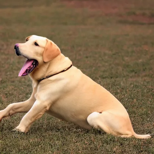 Image similar to yellow lab, happy, wagging tail, 4 k, high quality photo, award - winning