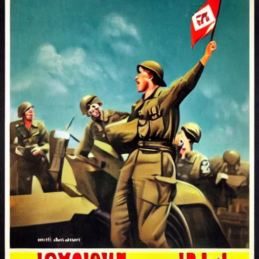 Image similar to inspirational WW2 propaganda poster