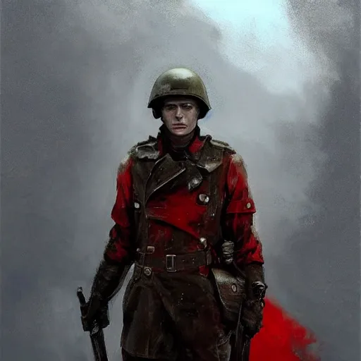 Prompt: valery sablin holy forgotten red hero of the soviet union, colourised, face portrait, epic, military art, fantasy, dieselpunk, hd shot, digital portrait, beautiful, artstation, comic style, by artgerm, guy denning, jakub rozalski, magali villeneuve and charlie bowater