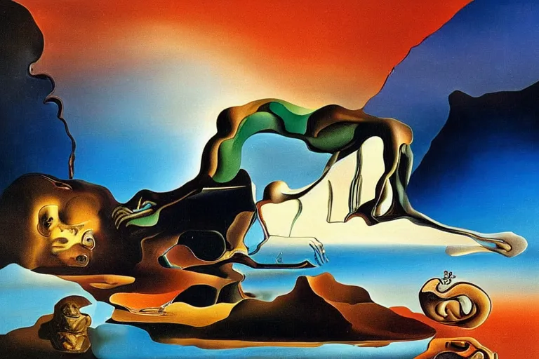 Image similar to a beautiful new piece of artwork by Salvador Dali, inspired by all of his previous works