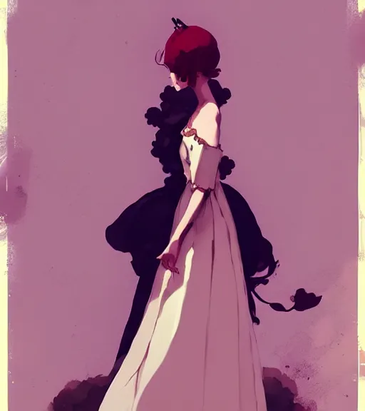 Image similar to portrait of a baroque dress inspired by flower by atey ghailan, by greg rutkowski, by studio ghibli, by greg tocchini, by james gilleard, by joe fenton, by kaethe butcher, dynamic lighting, grunge aesthetic