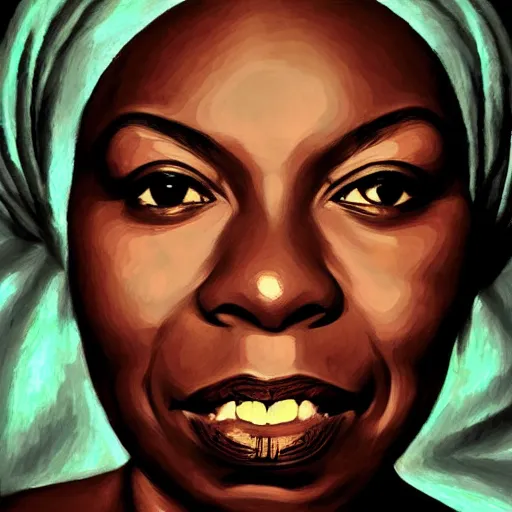 Image similar to portrait nina simone by petros afshar, hyper real, leng jun and singer sargent