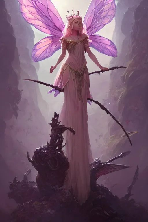 Image similar to fairy princess, highly detailed, d & d, fantasy, highly detailed, digital painting, trending on artstation, concept art, sharp focus, illustration, art by artgerm and greg rutkowski and fuji choko and viktoria gavrilenko and hoang lap