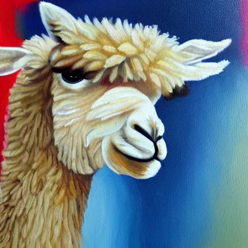 Image similar to an alpaca painting