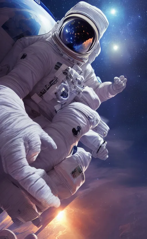 Prompt: astronaut in space by yongsung kim, sharp focus, intricate, elegant, digital painting, artstation, matte, highly detailed, concept art, illustration, volumetric lighting