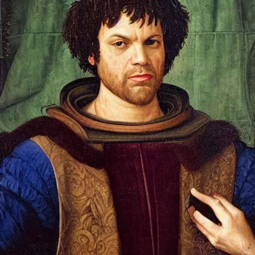 Image similar to a renaissance style portrait painting of Mark Ruffalo