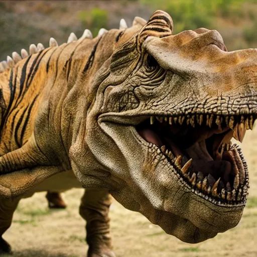 Image similar to face of a triceratops dinosaur tiger hybrid