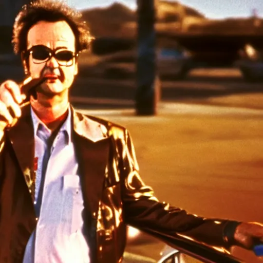 Image similar to bill murray in fear and loathing in las vegas, movie still, promotional shot