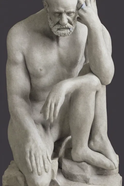 Image similar to full body, sigmund freud sculpture by auguste rodin