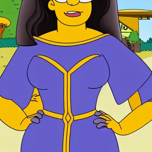 Image similar to kim kardashian in the simpsons super high quality 4k HD