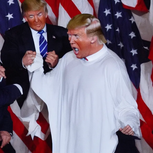 Image similar to donald trump cosplaying as jesus