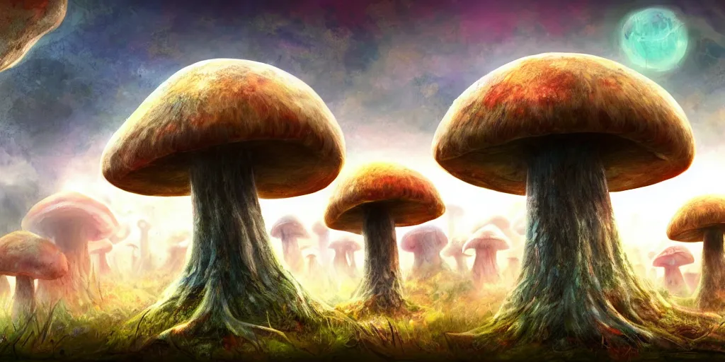 Image similar to mushroom biome, fantasy apocalypse, digital art, 4 k, mmo