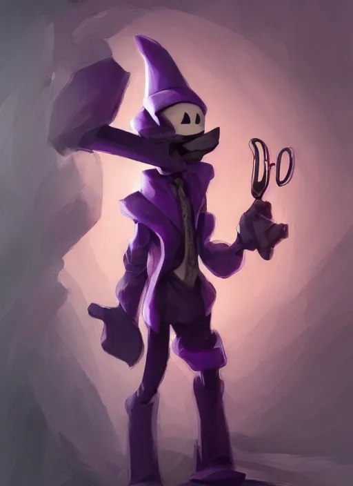 Prompt: papyrus undertale wearing a dark purple suit, elegant, dynamic, digital painting, concept art, smooth, sharp focus, illustration, by ruan jia and mandy jurgens and artgerm and william - adolphe bouguerea